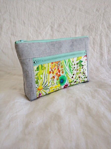 Devon Pouch - Tresco with Grey Linen