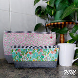 Lola Pouch - Hot Pink Capel with Grey Linen