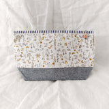 Lola Pouch - Mustard Theo with Indigo Linen